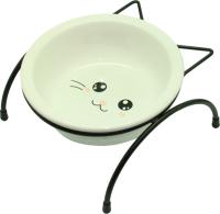 Миска керамика 400мл на подставке 15,5*15*7см/МКР462/Евро