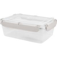 Контейнер с защелками д/прод. 0,8л Plast Team Bergen прямоугол. пепельный жемчуг РТ1043 /15шт/ПТ