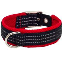 Ошейник нейлон 20мм с мягкой подкладкой 27-35см красный/41120001-02/Каскад
