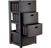 Комод СТИЛЬ РОТАНГ 4 секции коричневый ротанг М2736