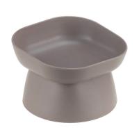 Миска одинарная пластик КВАДРО д/кошек и собак 200мл французский серый /М1807/М-пластика