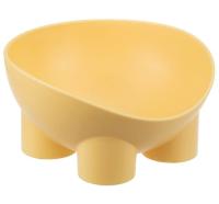 Миска одинарная пластик СЛОН д/кошек и собак 300мл банановый /М1809/М-пластика