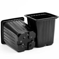 Горшок для рассады 0,52л черный квадратный 9*9*9,5см 