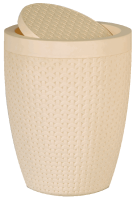 Ведро 10л для мусора Плетенка слоновая кость 020213