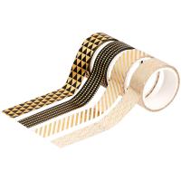 Набор клейких декоративных лент MESHU "Golden shine" 4шт /MS_36919/Рельеф