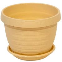 Цветочный горшок Толедо 3л кремовый с поддоном 5PL0431