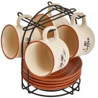 Набор кофейный Coffee mix 8 предметов (4 пары 180мл) фарфор Ф11-063К/8 /12шт/ Rosario