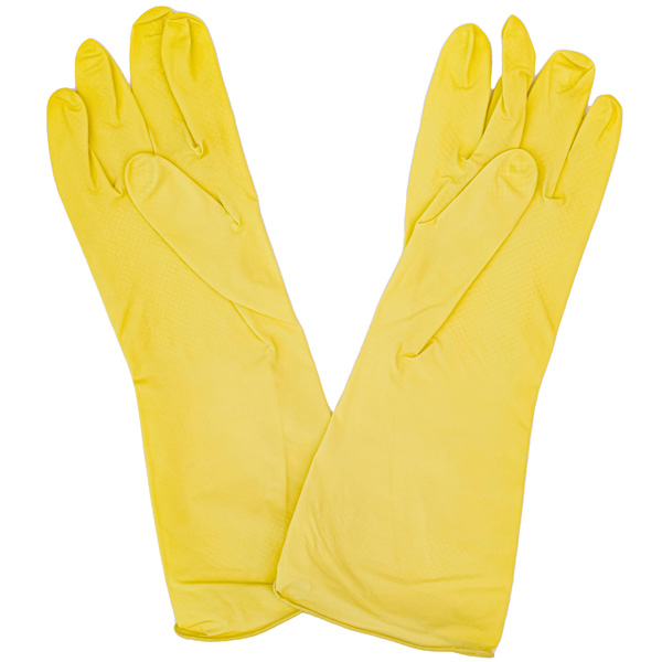 Перчатки хозяйственные латексные неопудренные L желтый 87577 /12шт/