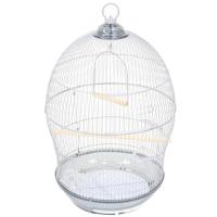 Клетка д/птиц N1 ДКп370 48,5*48,5*76см круглая укомплектованная серебряная/Евро