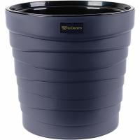 Кашпо Бархан 7,5л антрацит с вставкой КШ-4363 /8шт/ПП