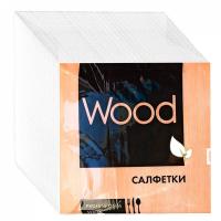 Салфетки бумажные "WOOD" белые 70 листов