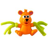 Игрушка с Мишка с плюшем с пищалкой оранжевый из латекса 7см/ЛС322/Евро