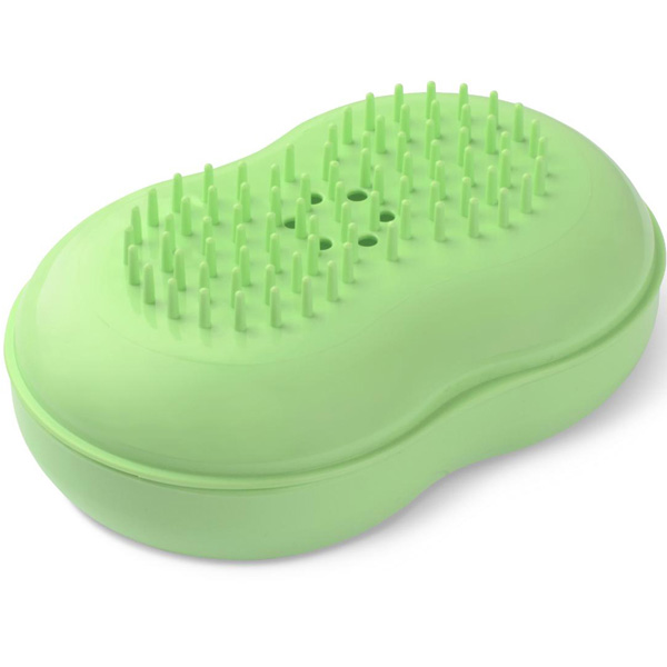 Мыльница закрытая Вояж с щеткой светло-зеленая С13 /38шт/Мартика