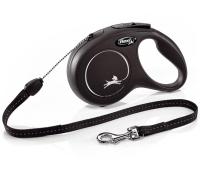 Рулетка Флекси Классик лонг S трос 8м на 12кг черная/22726/20/Евро