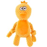 Игрушка с Цыпленок с пищалкой канатиком текстиль желтый 24х10х6см/Ти116/Евро