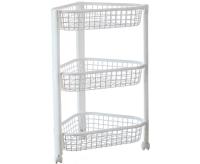 Полка универсальная 3 секции угловая ЕВРО белый на колесиках М2756 