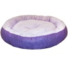 Лежанка ватрушка плюш фиолетовый горох 56*17см/DONBARON