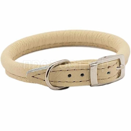 Ошейник кожа 8мм Корд круглый 38-43см бежевый/410215беж/Дарэлл