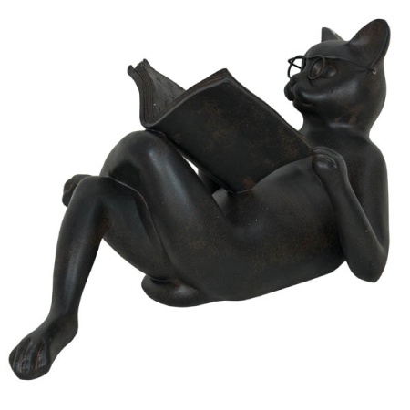 Кот с книгой черный L47W26H23 718039/D104