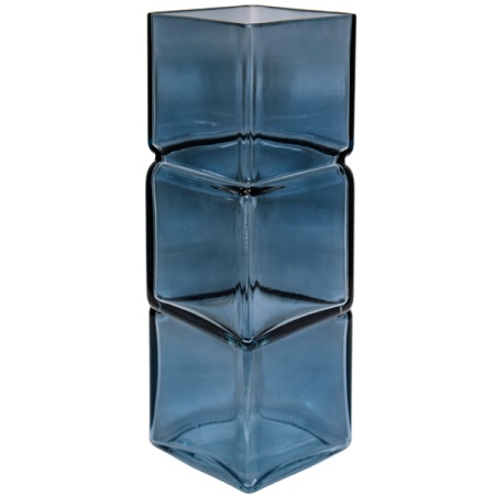 Ваза Квадрат Смещенный h30 10*10см серый дым 6360/300С-108/072995